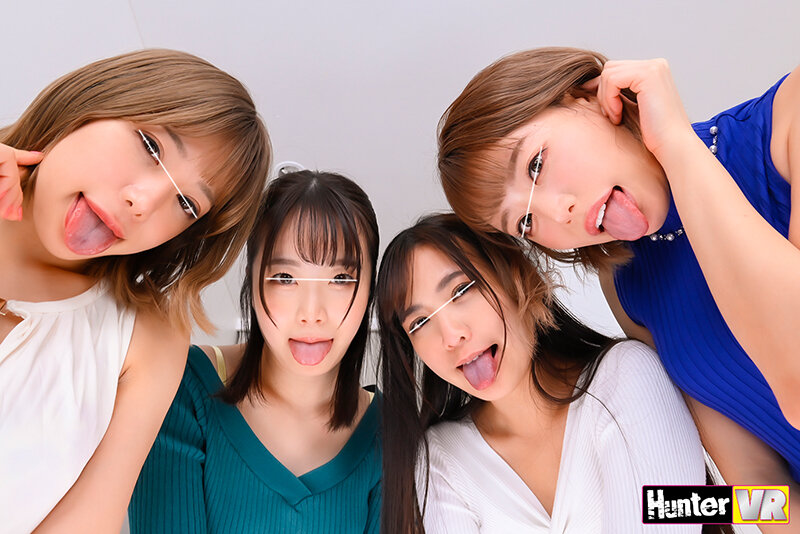 【hunvr00137】宮崎リン,有村のぞみ,浜崎真緒,渡辺まお｜舌出し誘惑